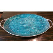 Blue Metal Serving Tray